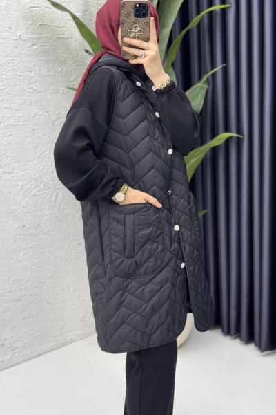 Esra Yelek Tesettür Giyim  Siyah