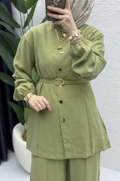 Firuze Pantolon Takım Zeytuni