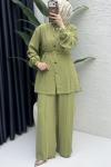 Firuze Pantolon Takım Zeytuni