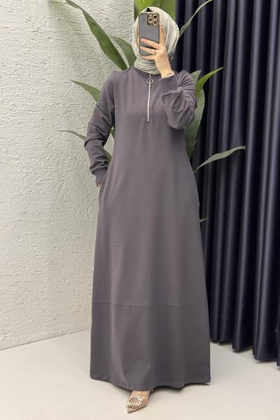 Fulya Elbise Tesettür Giyim  Antrasit