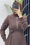 Fulya Elbise Tesettür Giyim  Kahverengi