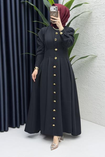 Gülru Elbise Tesettür Giyim Siyah