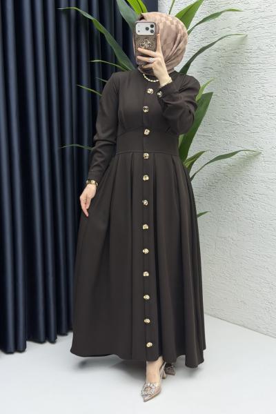 Gülru Elbise Tesettür Giyim Acı Kahve