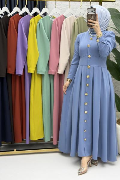 Gülru Elbise Tesettür Giyim Mavi