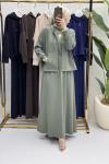 Hatem Elbise Tesettür Takım  Mint Yeşil