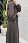 Hazal Elbise Takım  Kahverengi