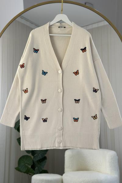 Kelebek Hırka Taş Rengi