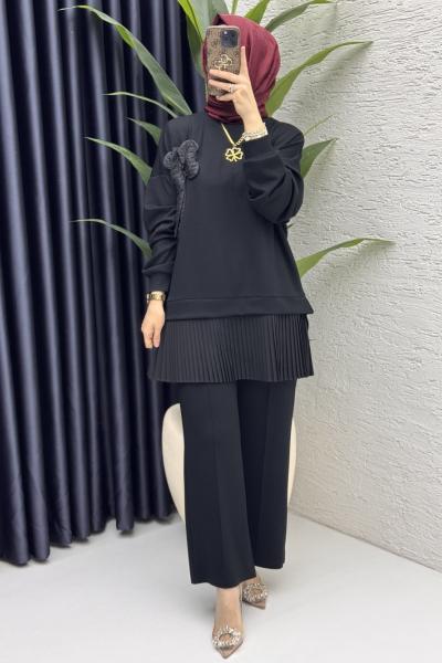 Lâl Takım Tesettür Giyim  Siyah