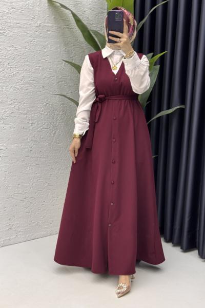 Lamia Jile Tesettür Giyim Bordo