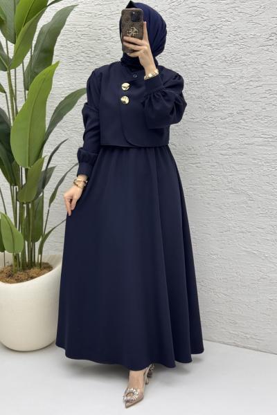Leyza Elbise Tesettür Giyim  Lacivert