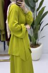 Mahinur Takım Tesettür Giyim  Yağ Yeşili