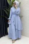 Mahinur Takım Tesettür Giyim  Bebe Mavisi
