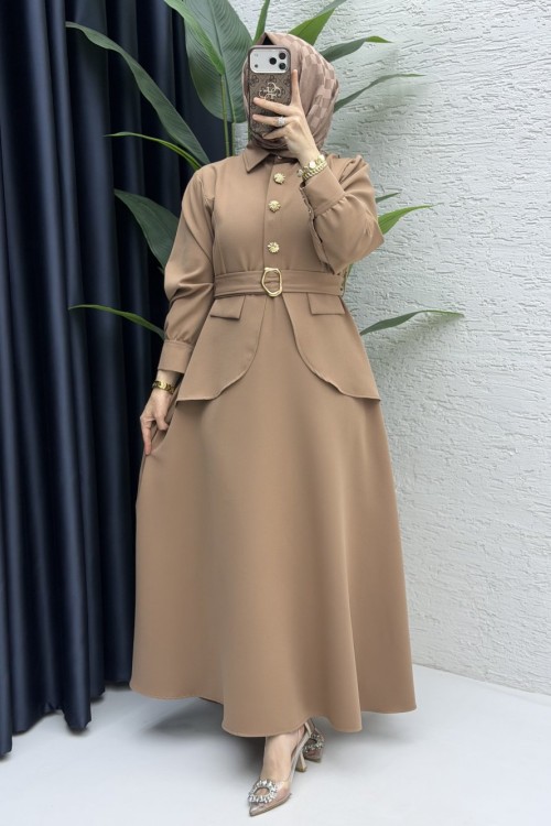 Mahira Elbise Tesettür Giyim  Latte