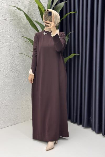 Matmazel Elbise Tesettür Giyim  Kahverengi