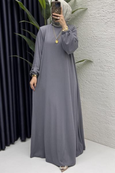 Mina Elbise Tesettür Giyim  Gri