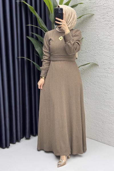 Miray Elbise Tesettür Giyim  Vizon