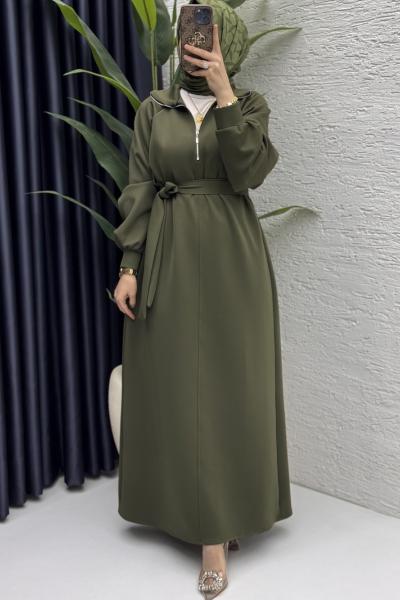 Nare Elbise Tesettür Giyim  Haki