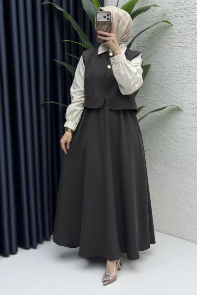 Nazlı Elbise Tesettür Giyim  Acı Kahve