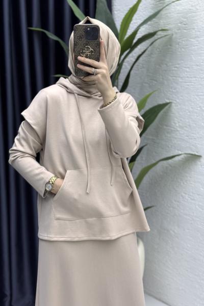 Nesrin Elbise Tesettür Giyim  Taş Rengi