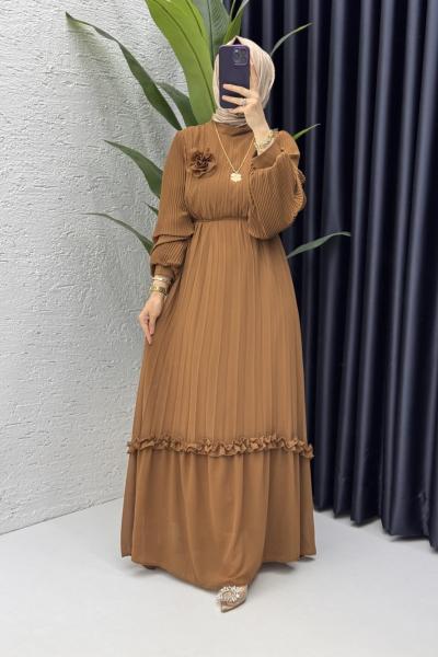 Nurşah Elbise Tesettür Giyim Kahverengi