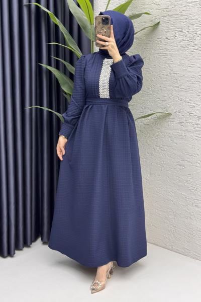 Prenses Elbise Tesettür Giyim  Lacivert