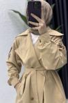 Rabia Trench Tesettür Giyim  Camel