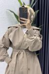Rabia Trench Tesettür Giyim  Vizon