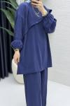 Rezzan Pantalonlu Takım Tesettür Giyim  Lacivert