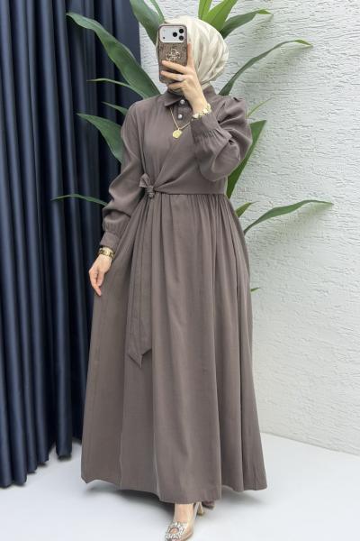 Sadem Elbise Tesettür Giyim  Kahve