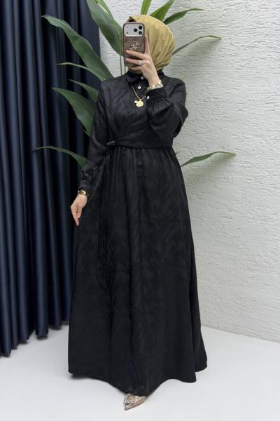 Şahika Elbise Tesettür Giyim Siyah