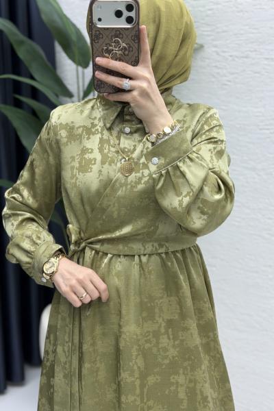 Şahika Elbise Tesettür Giyim Yeşil