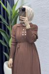 Seher Elbise Tesettür Giyim Kahverengi