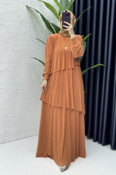 Şimal Elbise Tesettür Giyim Kiremit