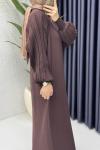 Simge Elbise Tesettür Giyim  Kahverengi