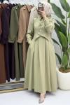Zahidar Elbise Tesettür Giyim  Açık Haki