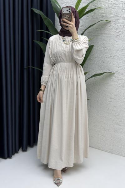 Zişan Elbise Tesettür Giyim Taş Rengi