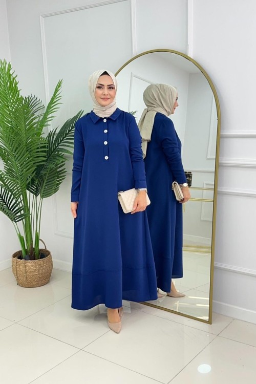 ADA ELBİSE-SAKS MAVİ