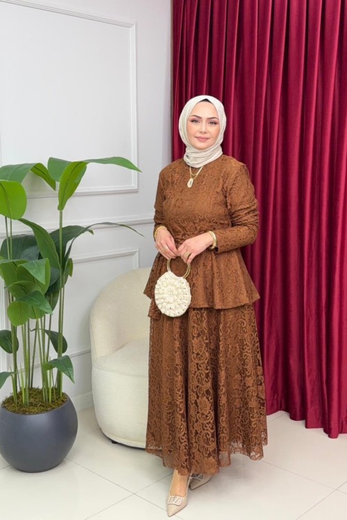 Fulya Dantelli̇ Takim  Kahverengi̇