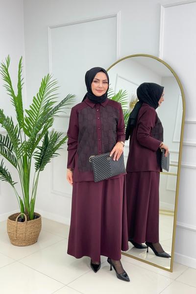 KUMSAL ETEKLİ TAKIM - BORDO