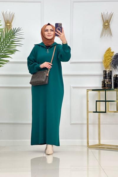 LARA TRİKO ELBİSE-ZÜMRÜT