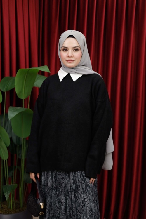 Tri̇ko Kazak  Si̇yah