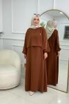 YASEMEN ELBİSE - KAHVERENGİ
