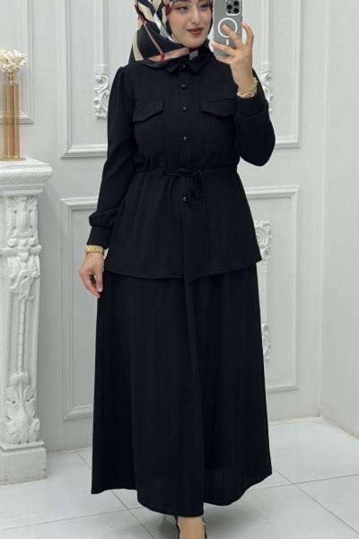 Selmira Etek Takım Siyah