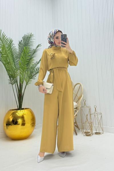 Akasya Tesettür Tulum Hardal  Hardal