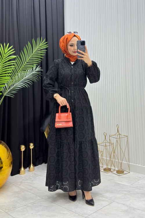 Aylen Elbise Siyah Siyah