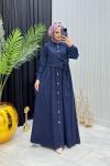 Bağlamalı Elbise Lacivert  Lacivert