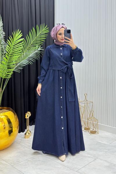 Bağlamalı Elbise Lacivert Lacivert