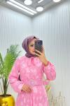 Beliz Tesettür Elbise Pembe Pembe