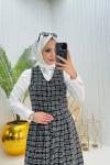 Betty Tesettür Takım Siyah Beyaz  Siyah Beyaz