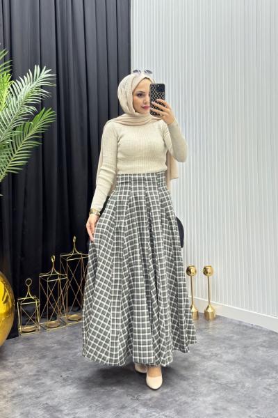 Çalıkuşu Etek Haki Haki